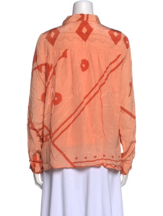 Cecilie Copenhagen Printed Long Sleeve Button-Up Top