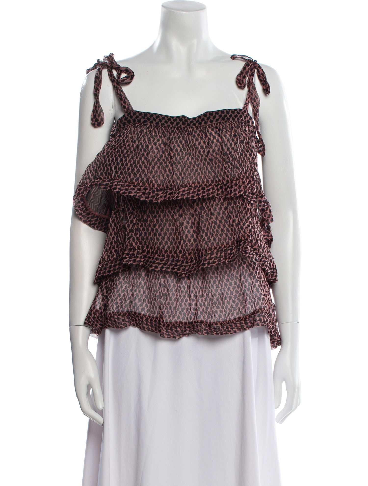 Cecilie Copenhagen Printed Square Neckline Blouse