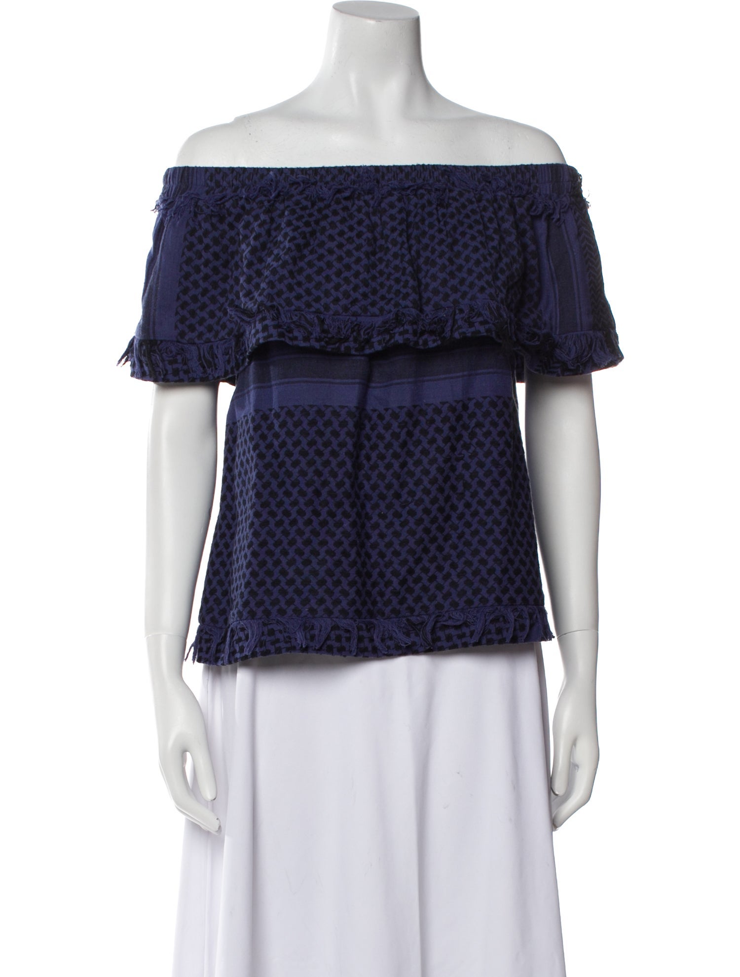 Cecilie Copenhagen Printed Off-The-Shoulder Blouse