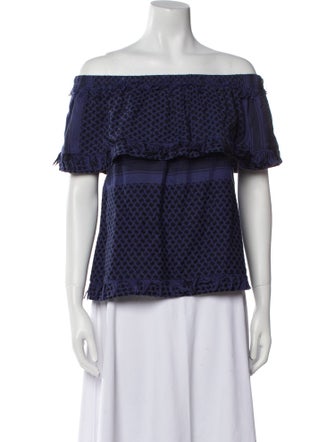 Cecilie Copenhagen Printed Off-The-Shoulder Blouse