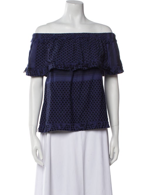 Cecilie Copenhagen Printed Off-The-Shoulder Blouse