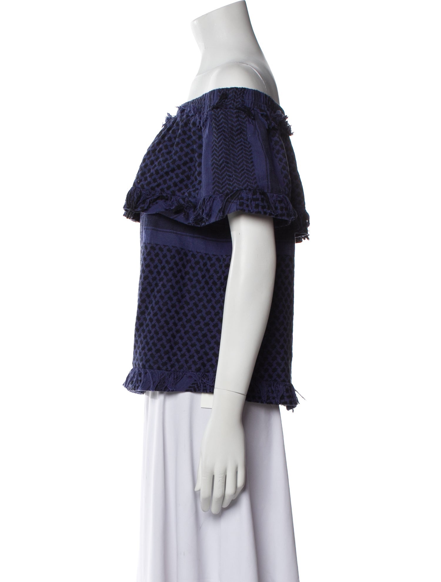 Cecilie Copenhagen Printed Off-The-Shoulder Blouse