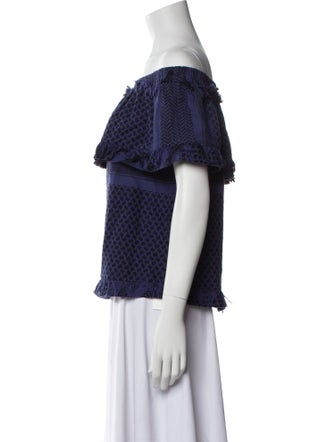 Cecilie Copenhagen Printed Off-The-Shoulder Blouse