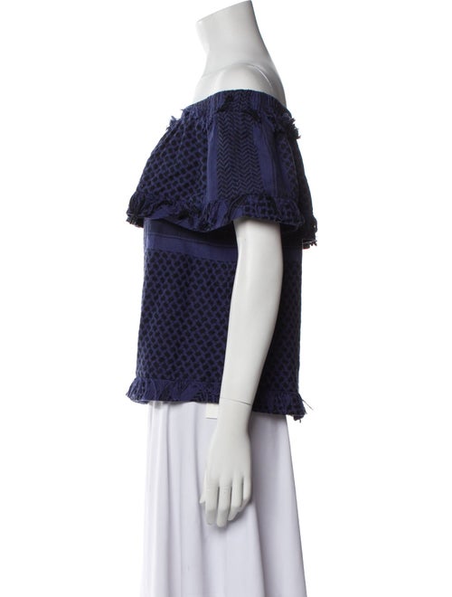 Cecilie Copenhagen Printed Off-The-Shoulder Blouse