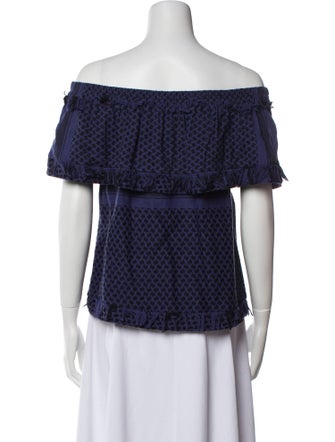 Cecilie Copenhagen Printed Off-The-Shoulder Blouse