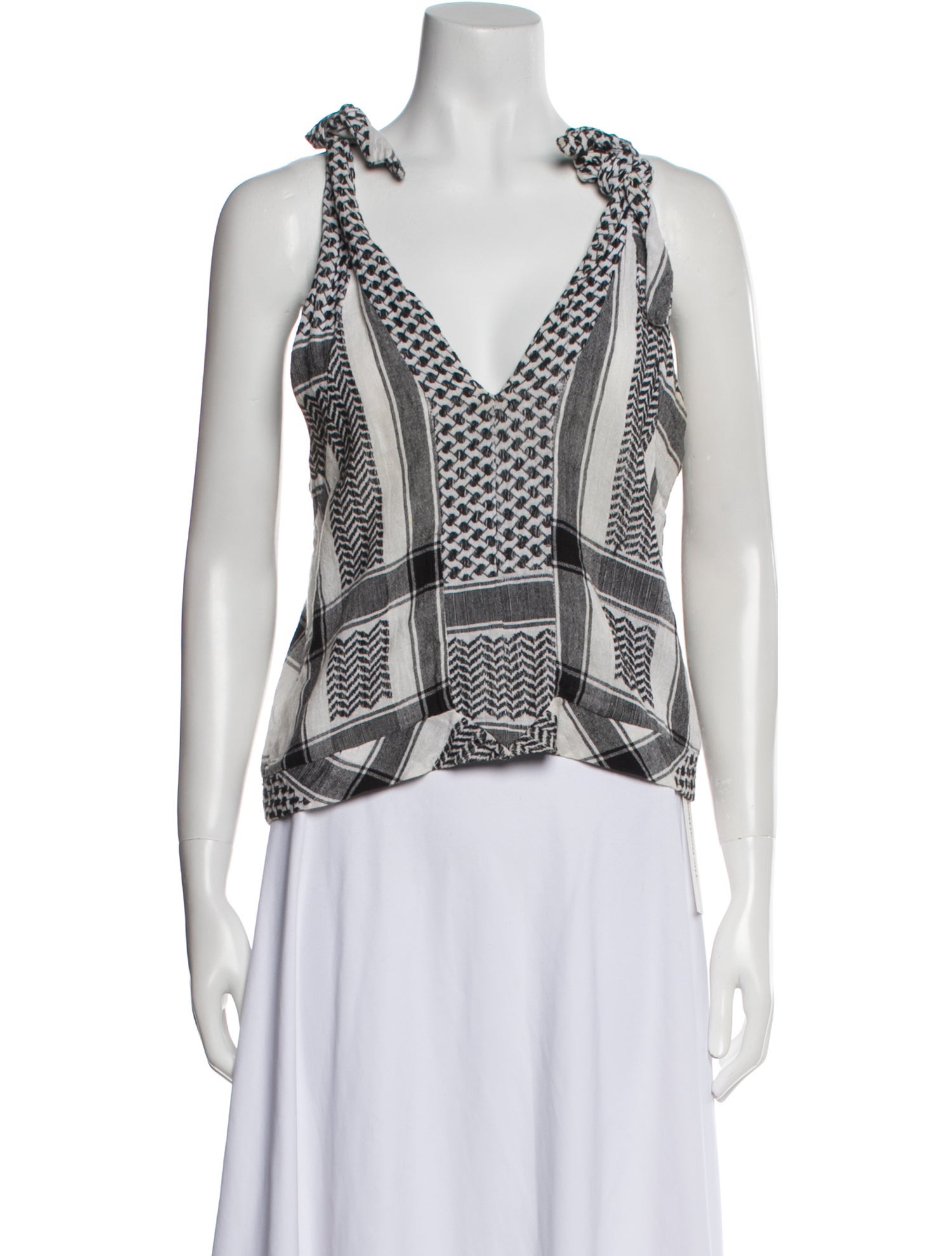 Cecilie Copenhagen Printed V-Neck Crop Top