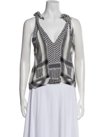 Cecilie Copenhagen Printed V-Neck Crop Top