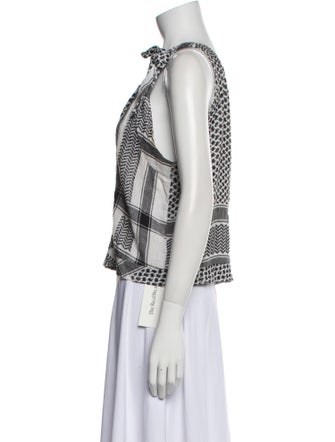 Cecilie Copenhagen Printed V-Neck Crop Top