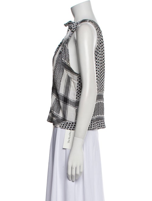 Cecilie Copenhagen Printed V-Neck Crop Top