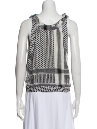 Cecilie Copenhagen Printed V-Neck Crop Top