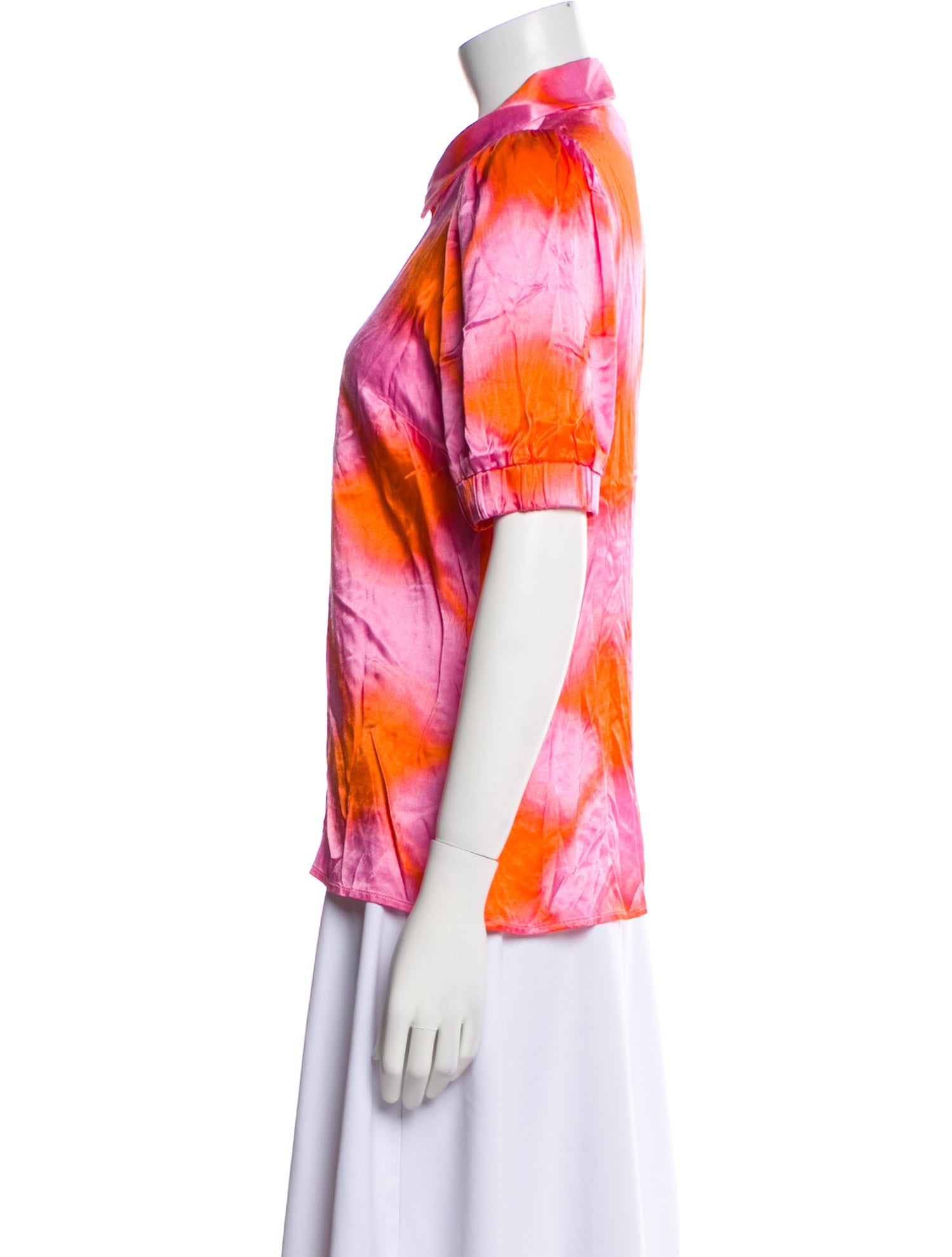 Cecilie Copenhagen Printed Short Sleeve Button-Up Top