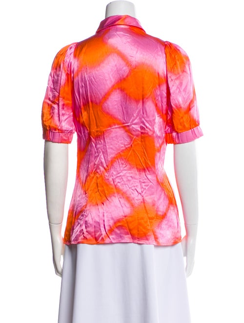 Cecilie Copenhagen Printed Short Sleeve Button-Up Top