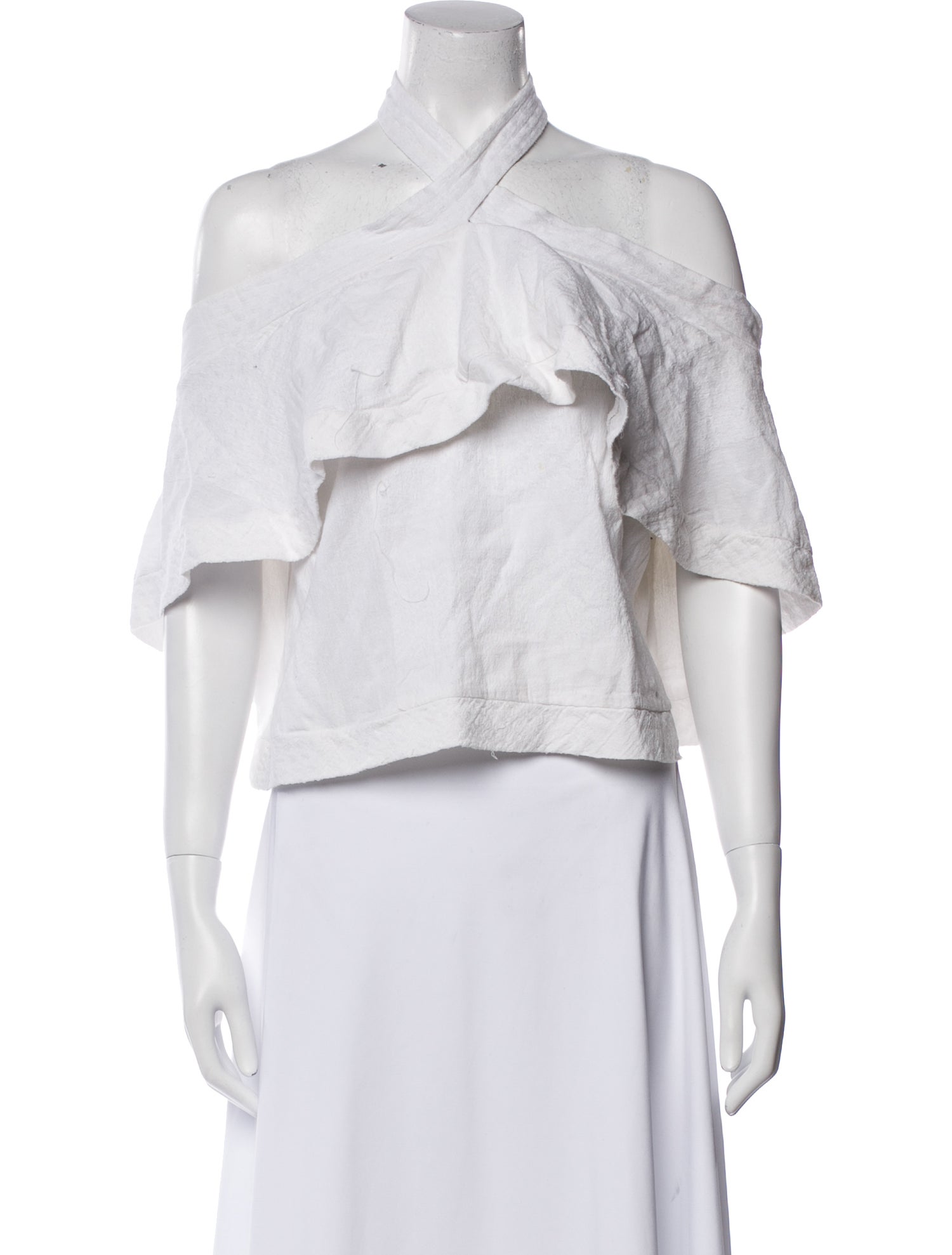 Cecilie Copenhagen One-Shoulder Short Sleeve Crop Top