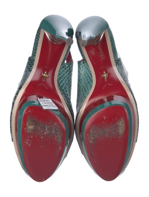 Cesare Paciotti Snakeskin Animal Print Slingback Sandals