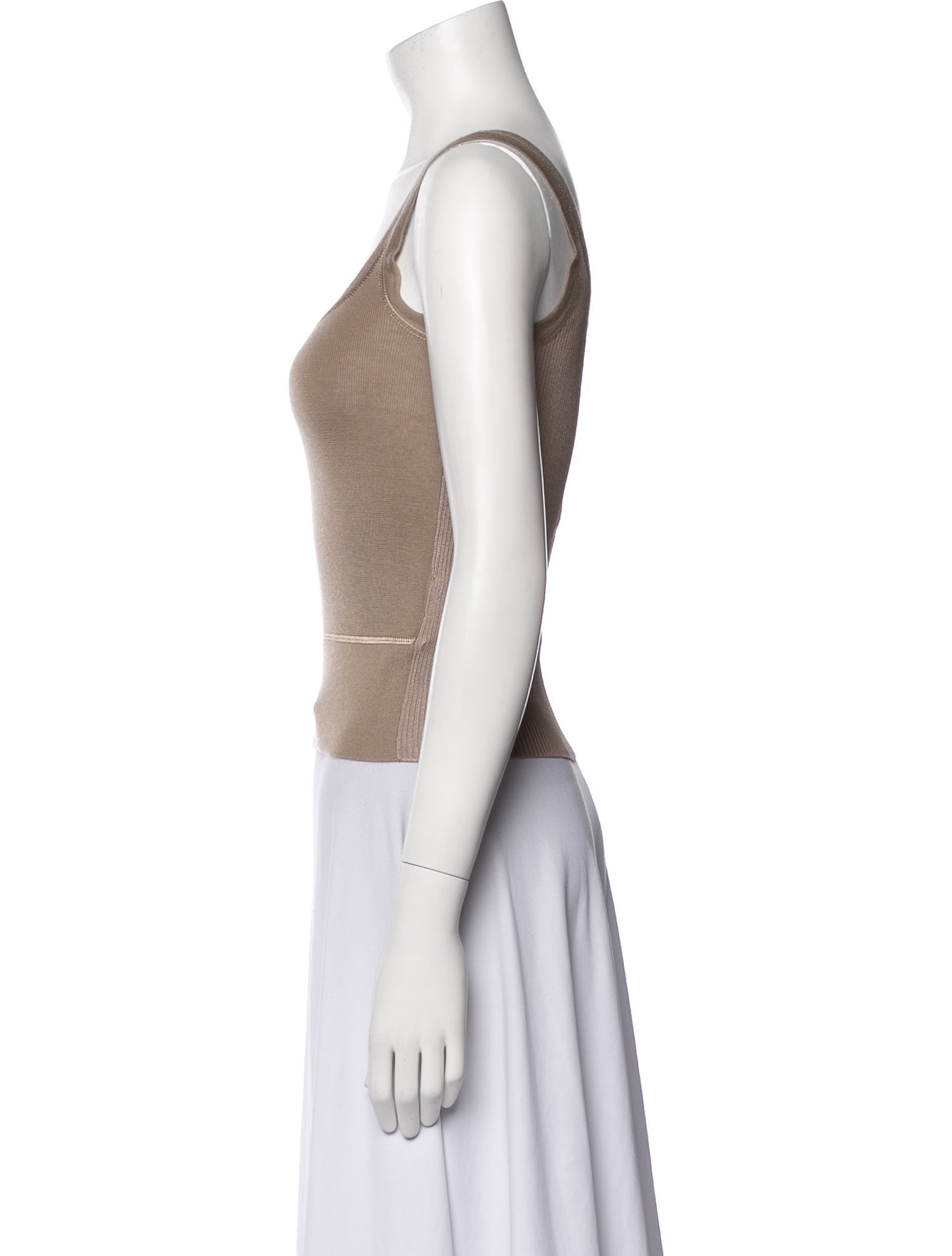 Cesare Fabbri Scoop Neck Sleeveless Crop Top