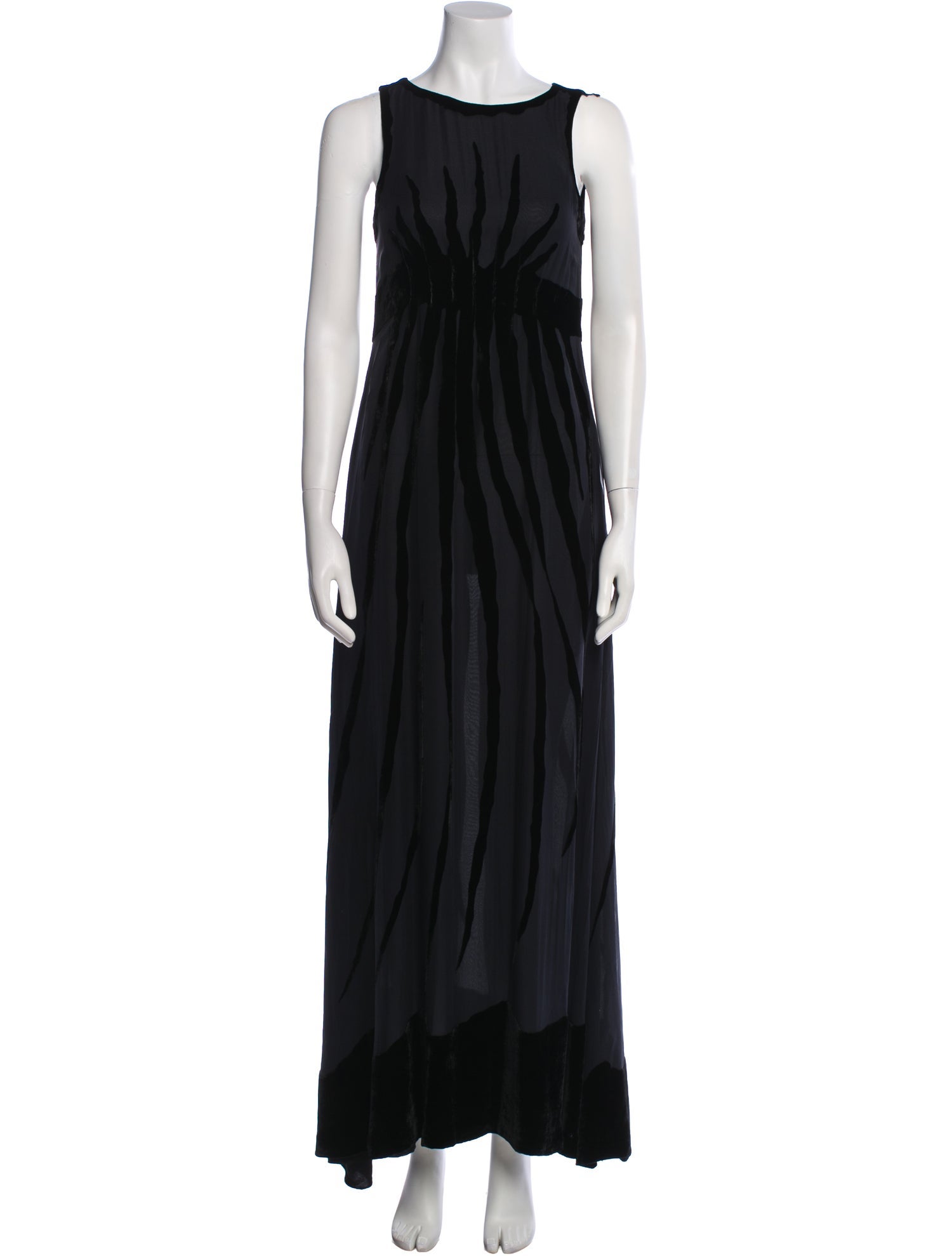 Cesare Fabbri Scoop Neck Long Dress