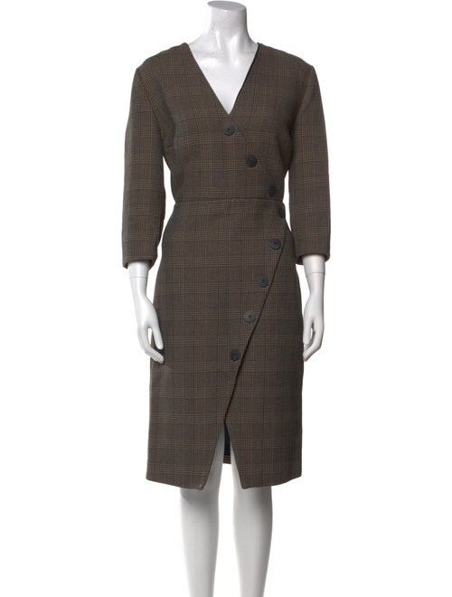 Cefinn Plaid Print Midi Length Dress