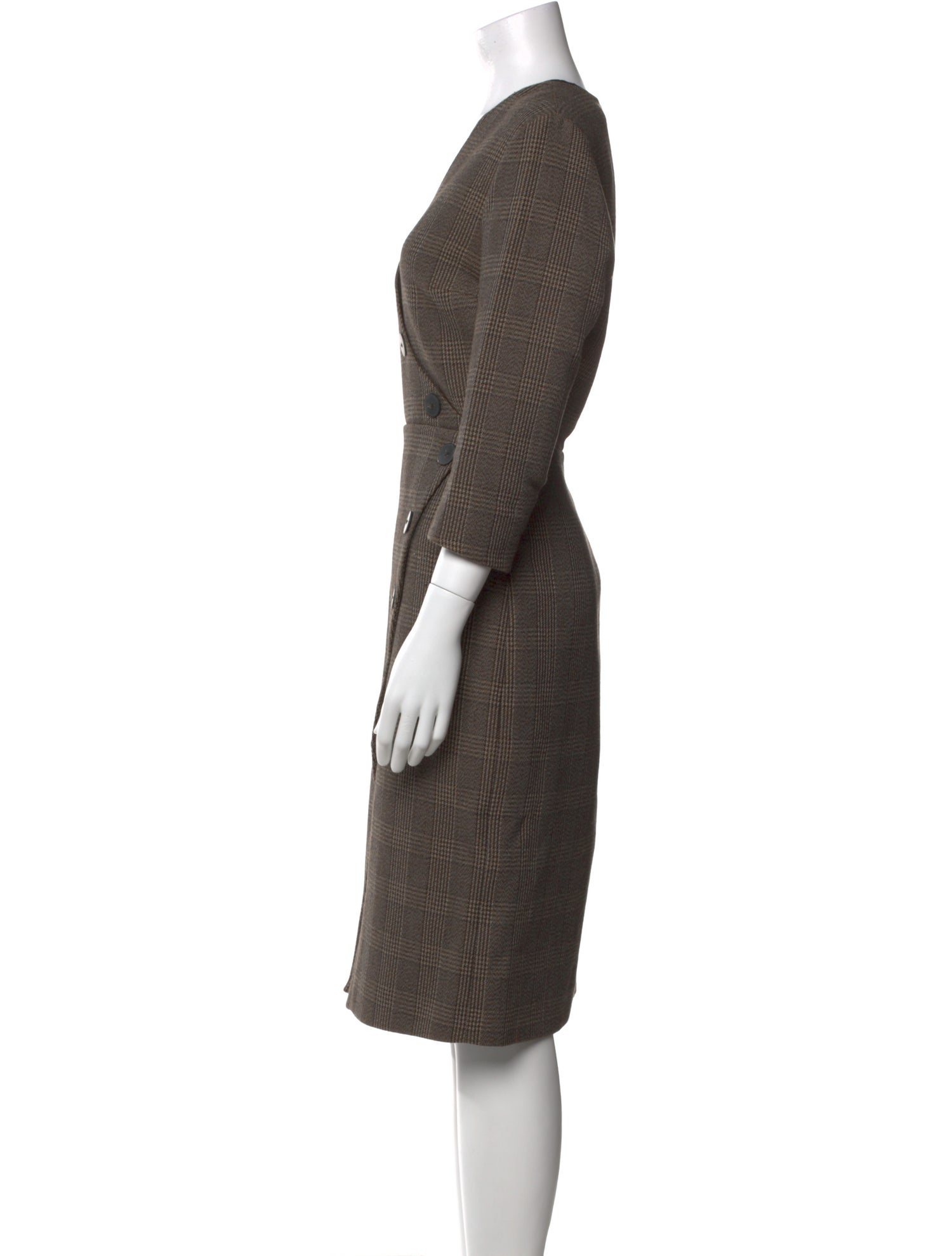 Cefinn Plaid Print Midi Length Dress