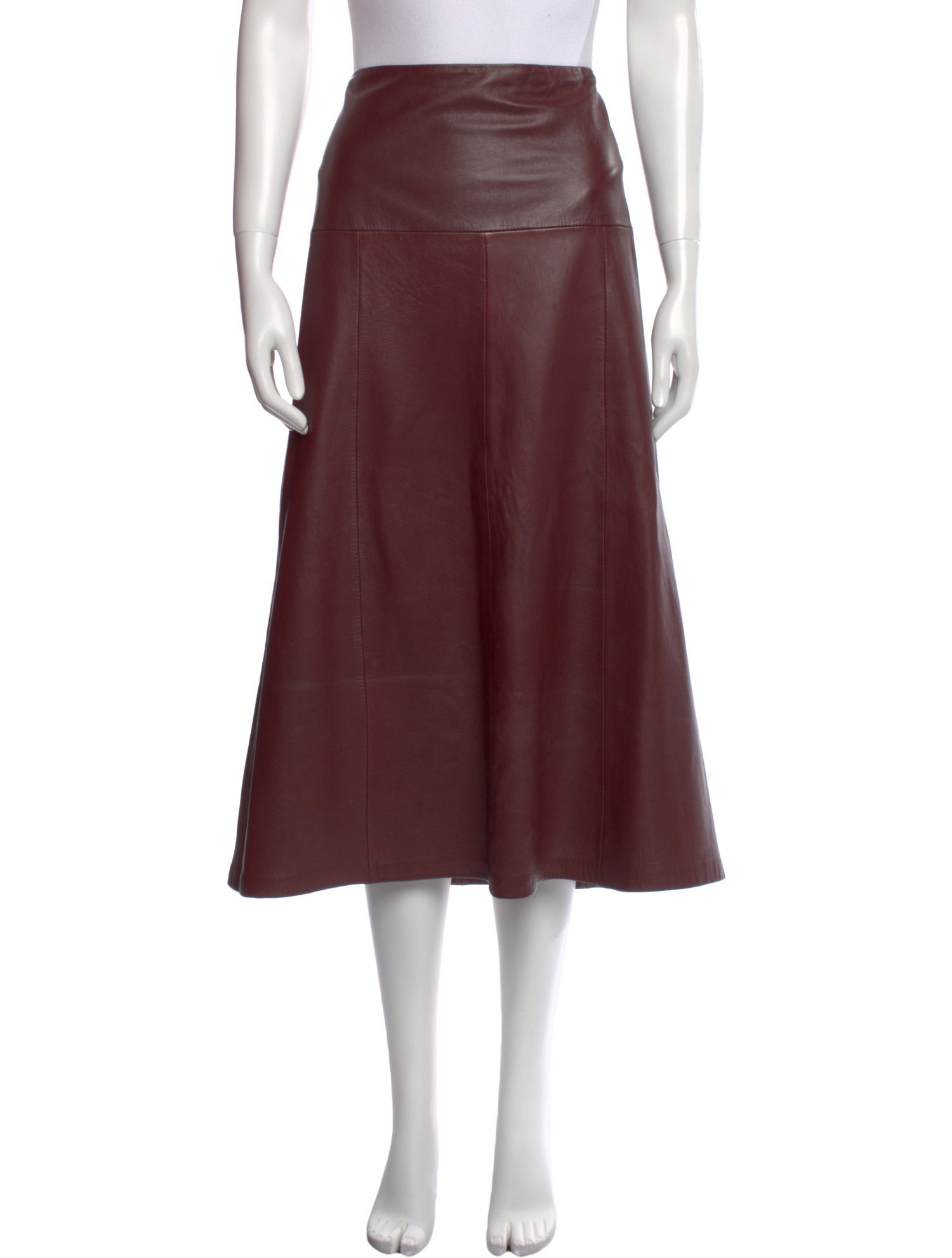 Cefinn Leather Midi Length Skirt
