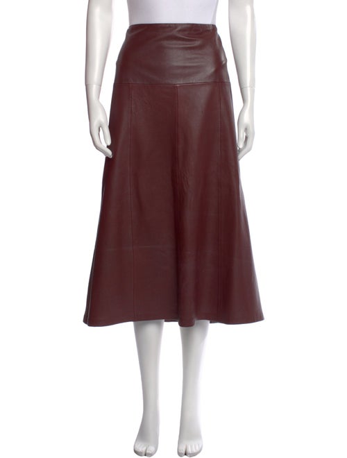 Cefinn Leather Midi Length Skirt