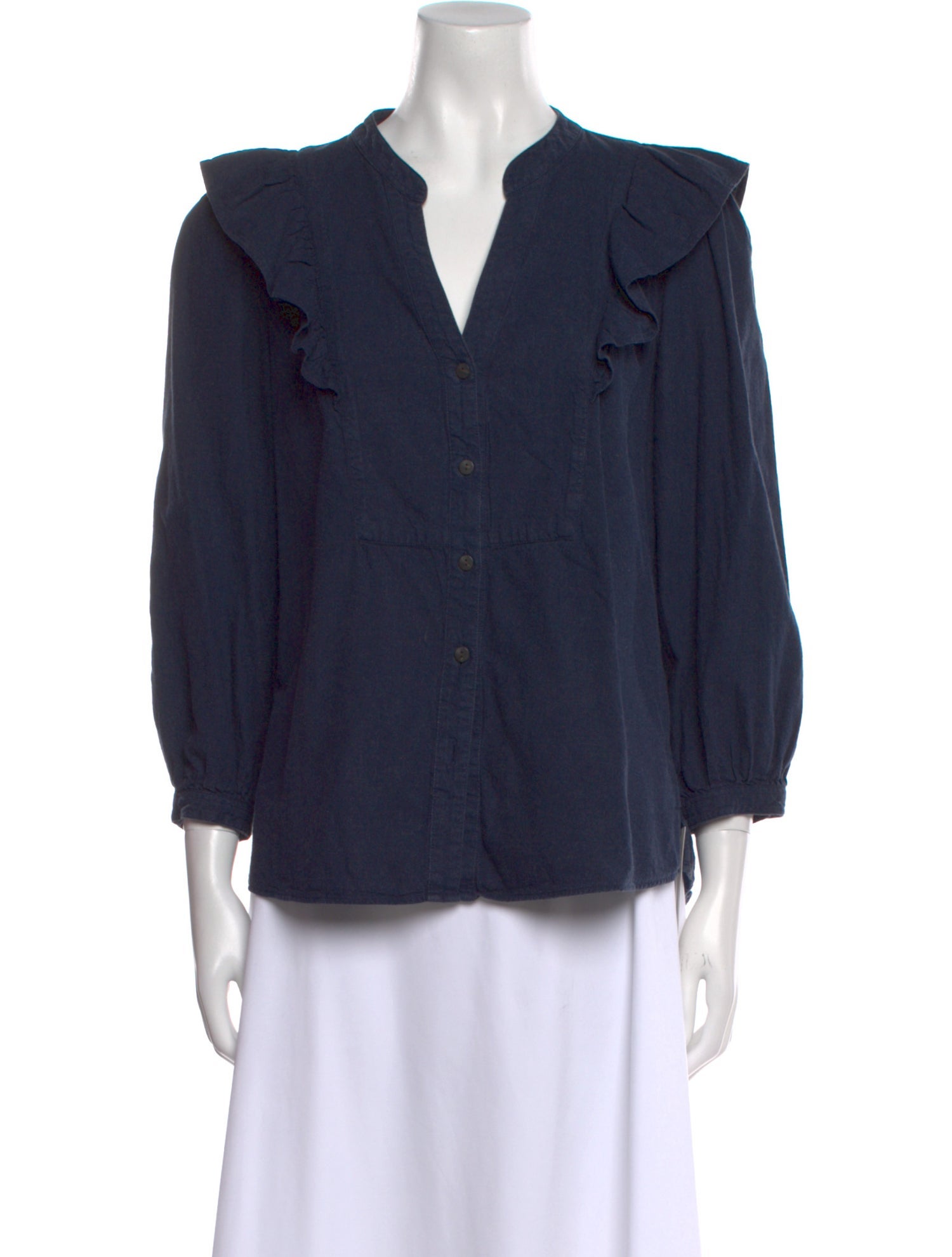 Cefinn V-Neck Three-Quarter Sleeve Blouse