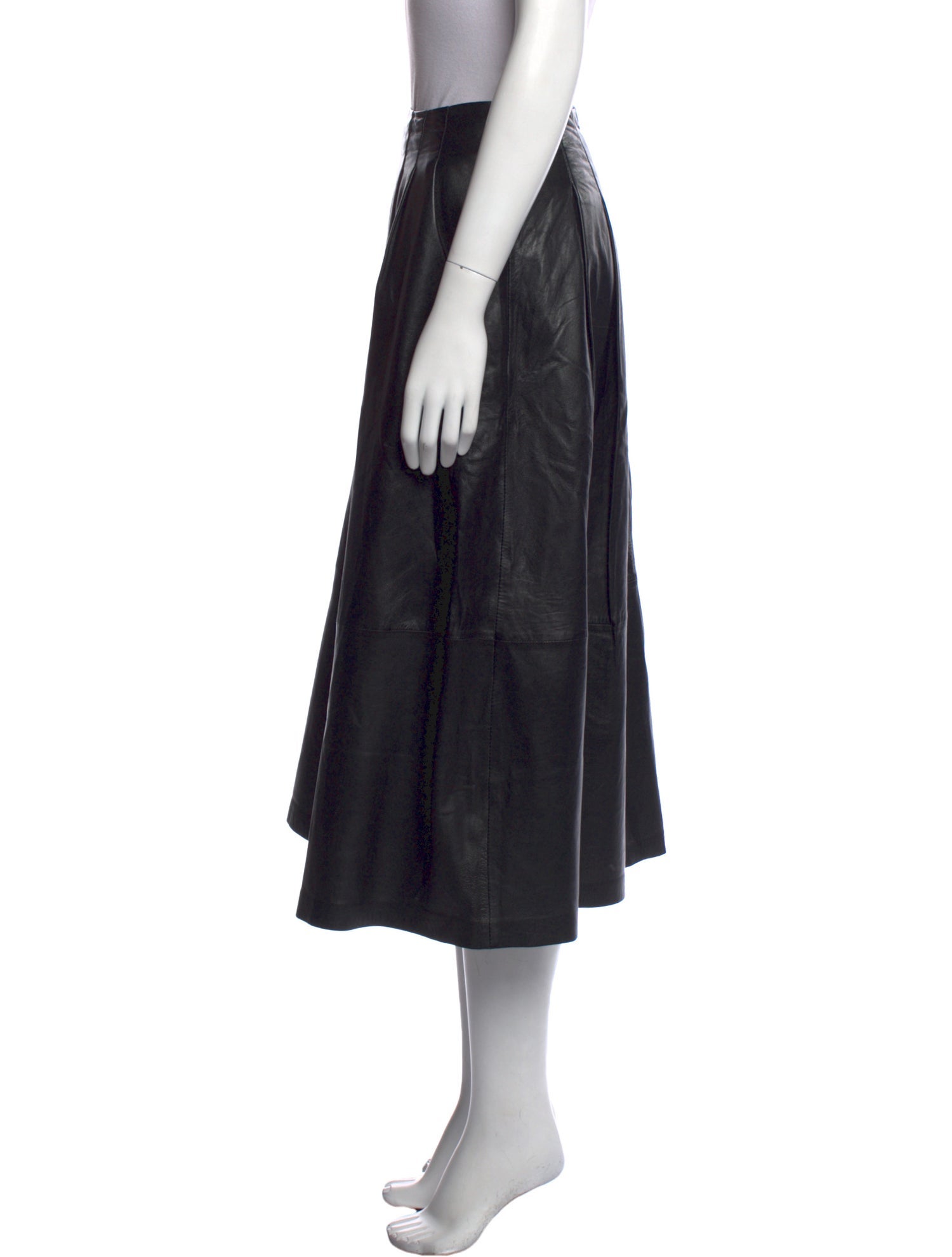 Cefinn Leather Midi Length Skirt