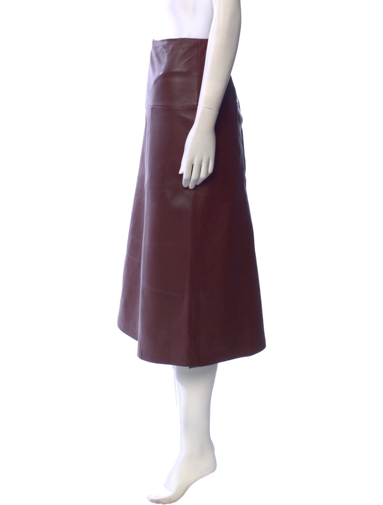 Cefinn Leather Midi Length Skirt