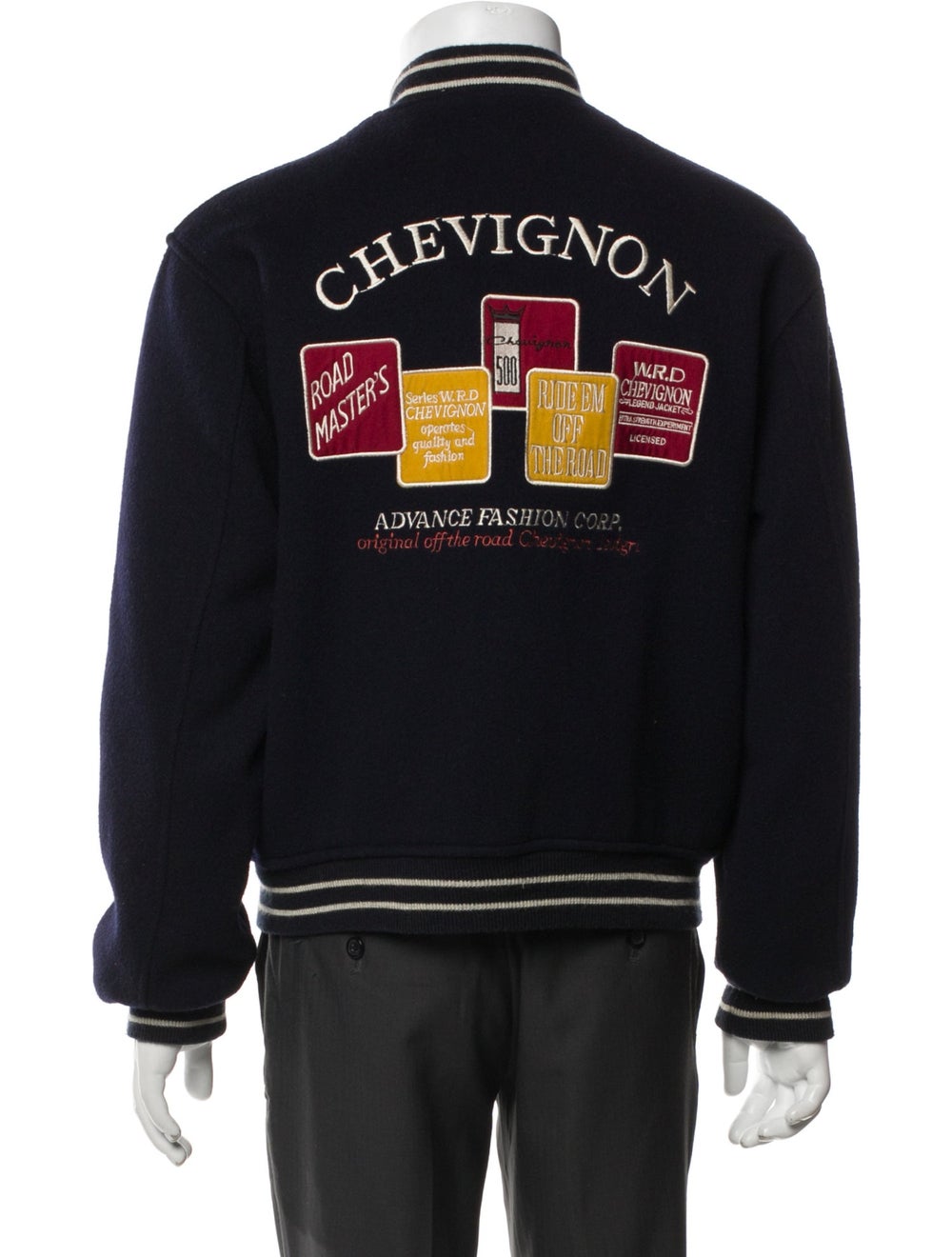 Chevignon Expression Wool Varsity Jacket Black St… - image 3