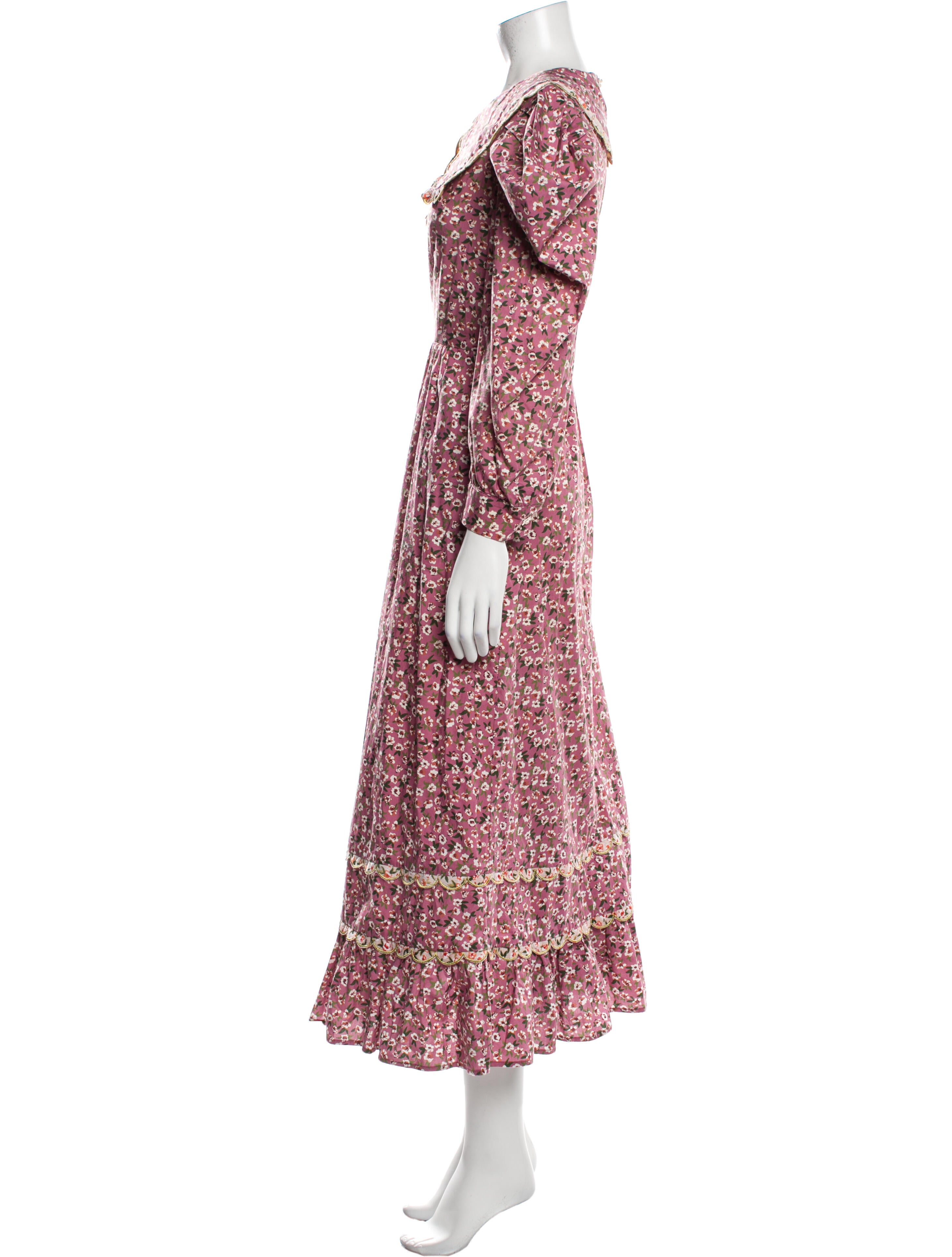 Celia Burgundy Floral Sleeves Handsmocked Dress main image 0