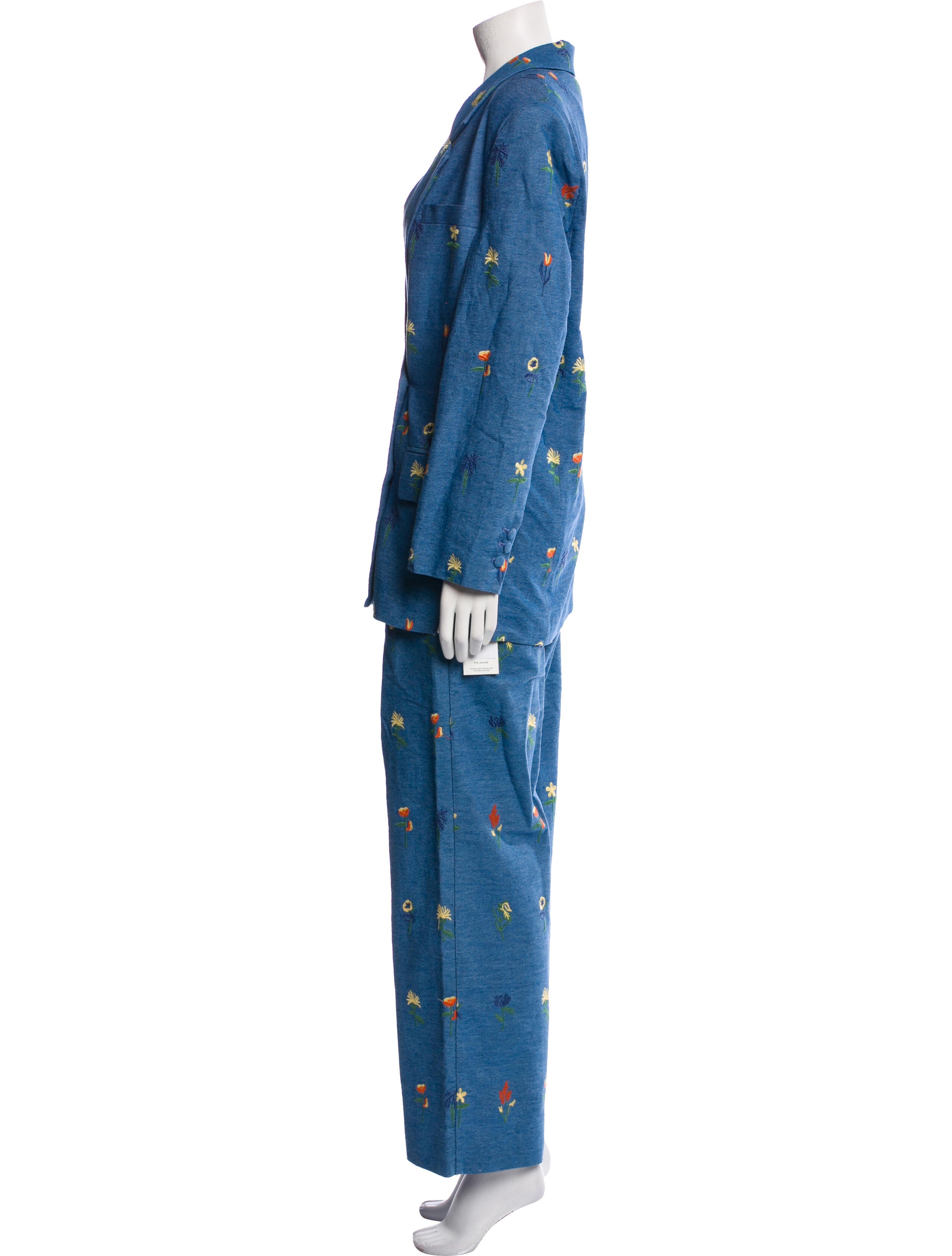 Celia B Printed Embroidered Accent Pantsuit