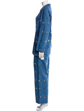 Celia B Printed Embroidered Accent Pantsuit