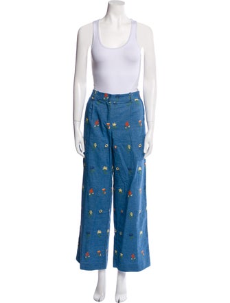 Celia B Printed Embroidered Accent Pantsuit