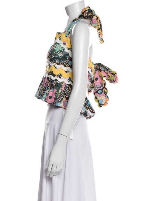 Celia B Floral Print Square Neckline Crop Top