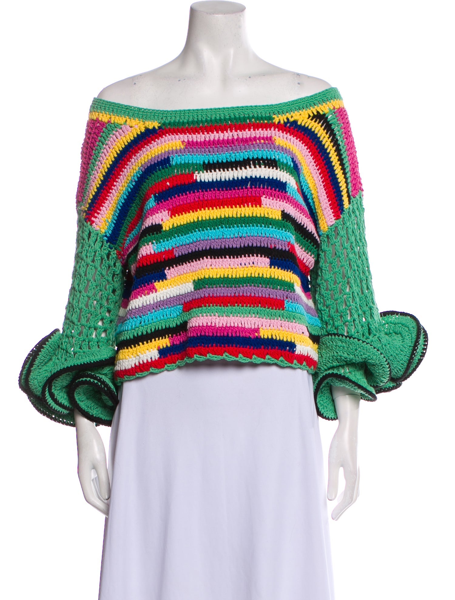 Celia B Striped Bateau Neckline Sweater