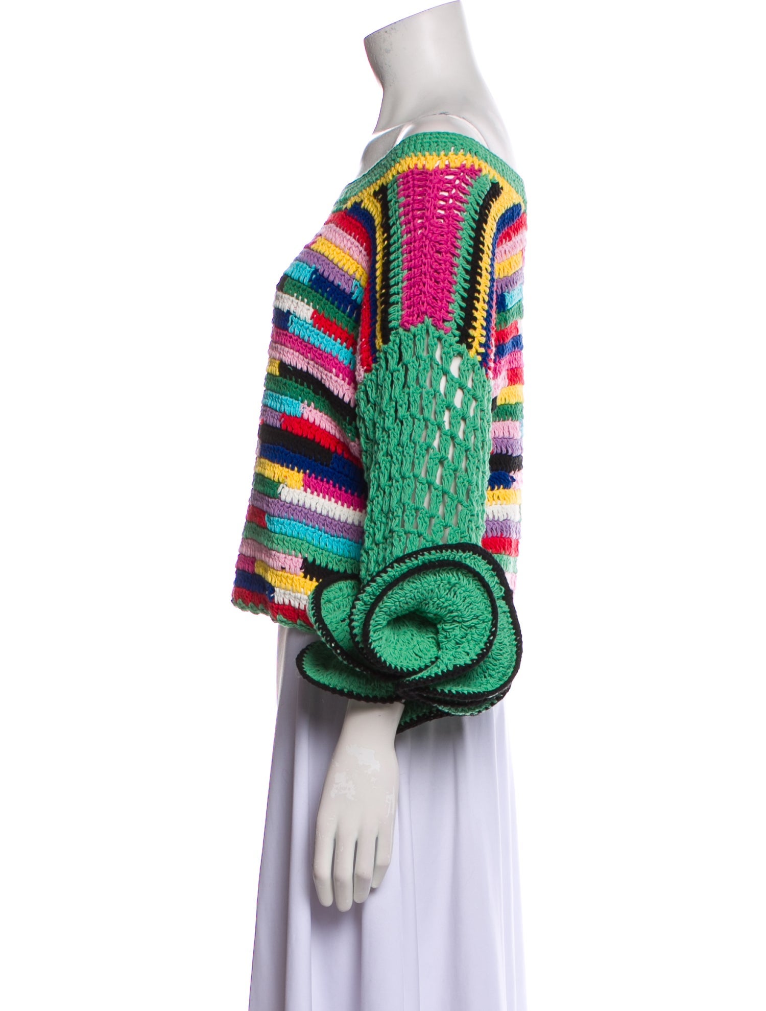 Celia B Striped Bateau Neckline Sweater