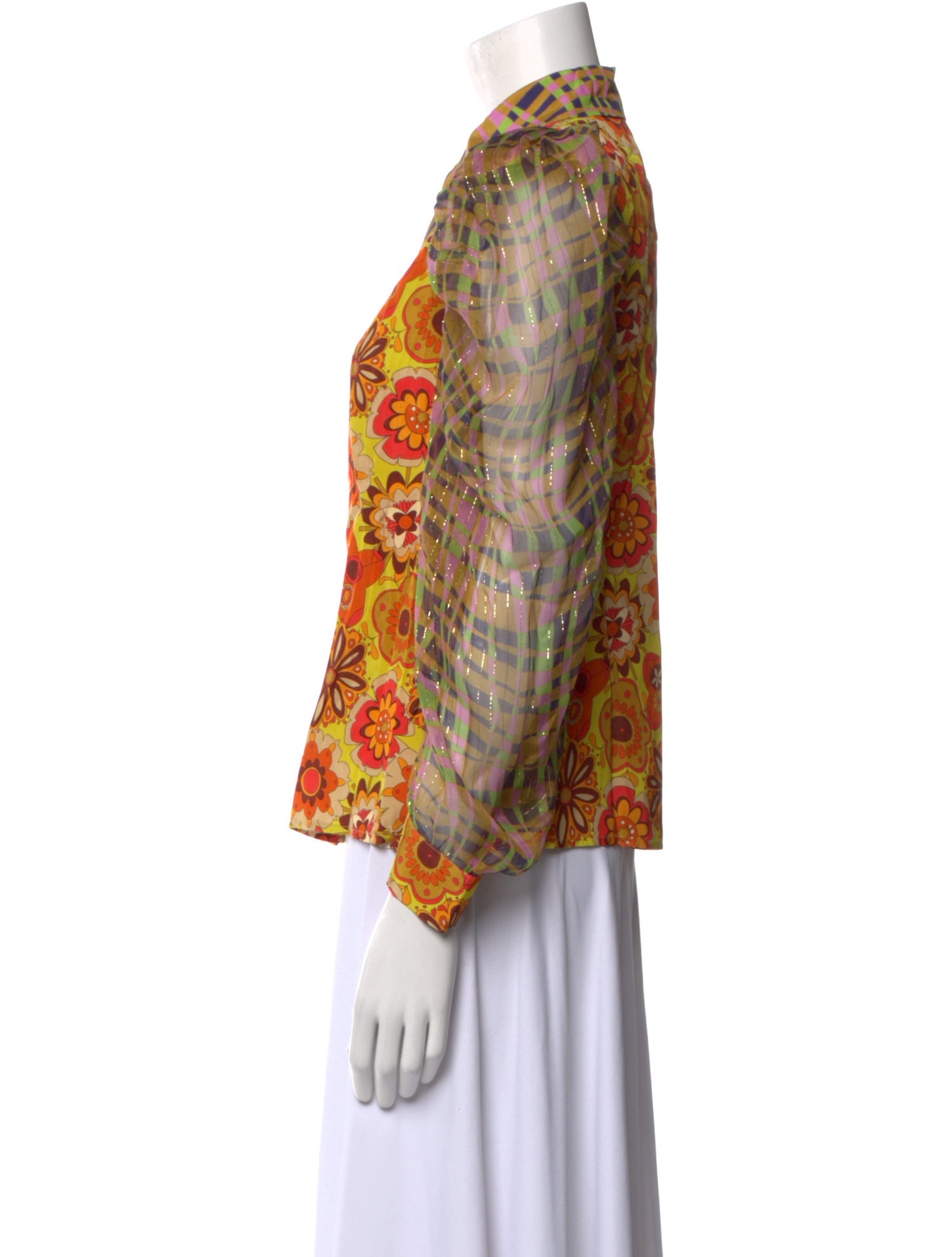 Celia B Printed Three-Quarter Sleeve Blouse w/ Tags