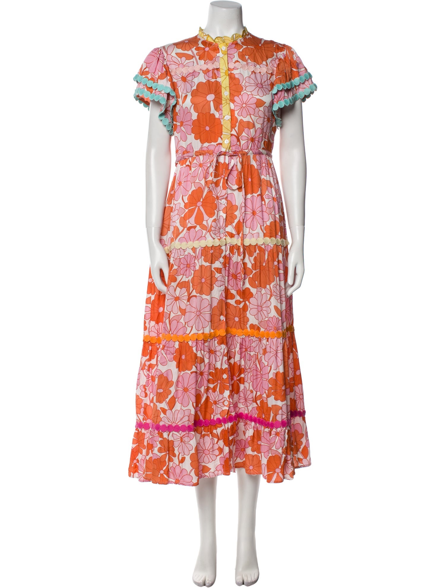 Celia B Floral Print Midi Length Dress