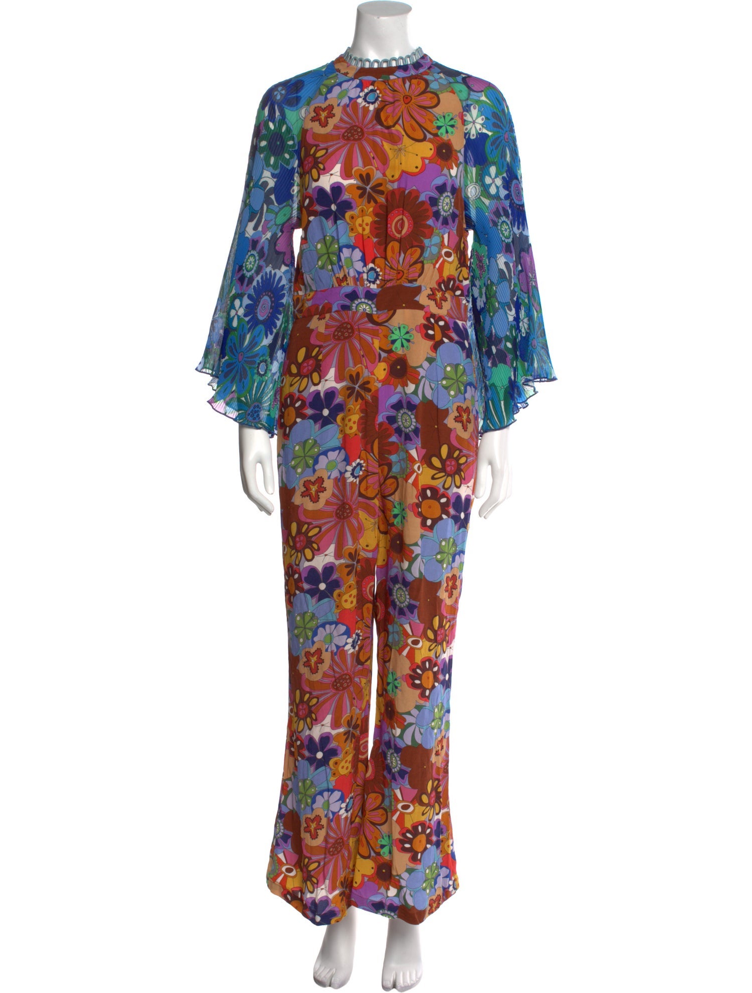 Celia B Floral Print Mock Neck Jumpsuit