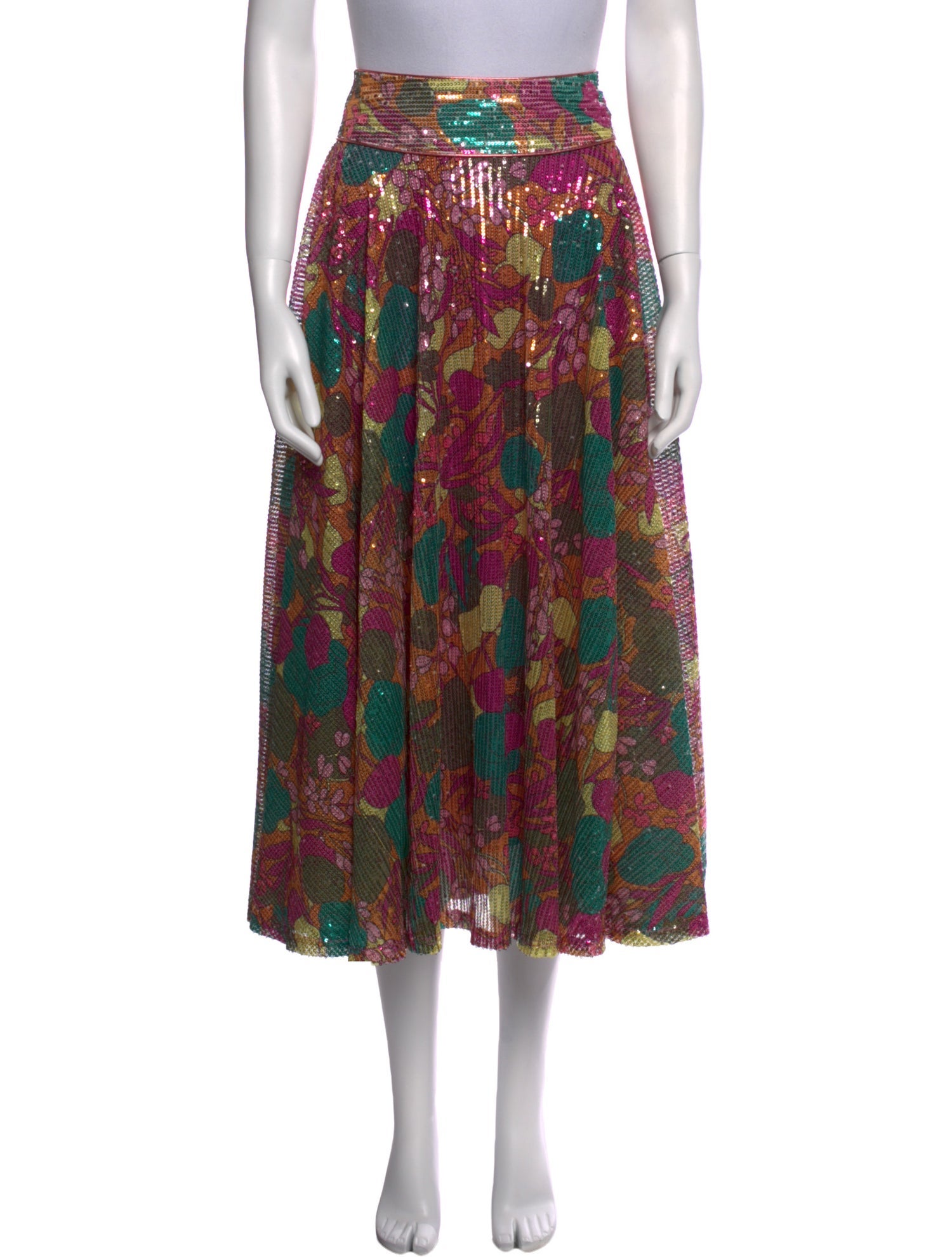 Celia B Floral Print Midi Length Skirt