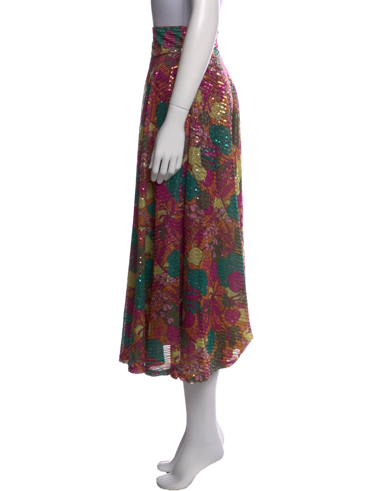 Celia B Floral Print Midi Length Skirt