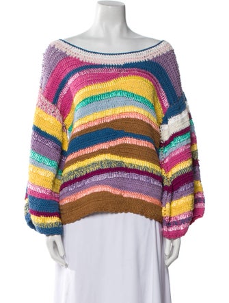 Celia B Striped Bateau Neckline Sweater