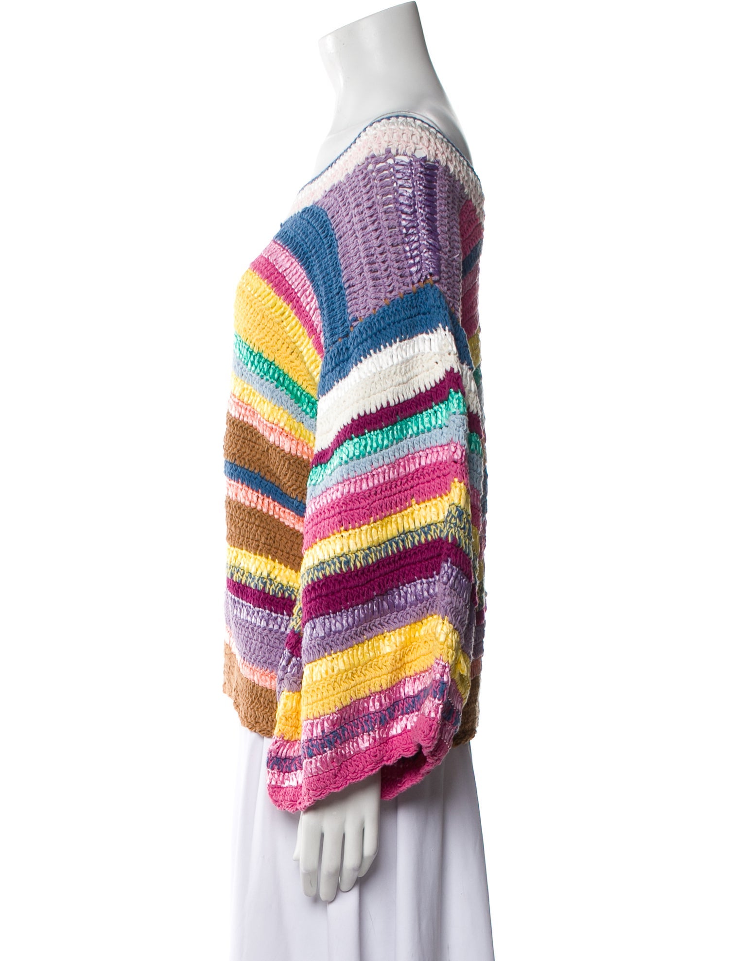 Celia B Striped Bateau Neckline Sweater