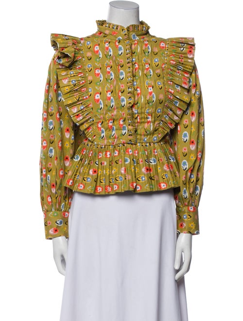 Celia B Floral Print Mock Neck Blouse