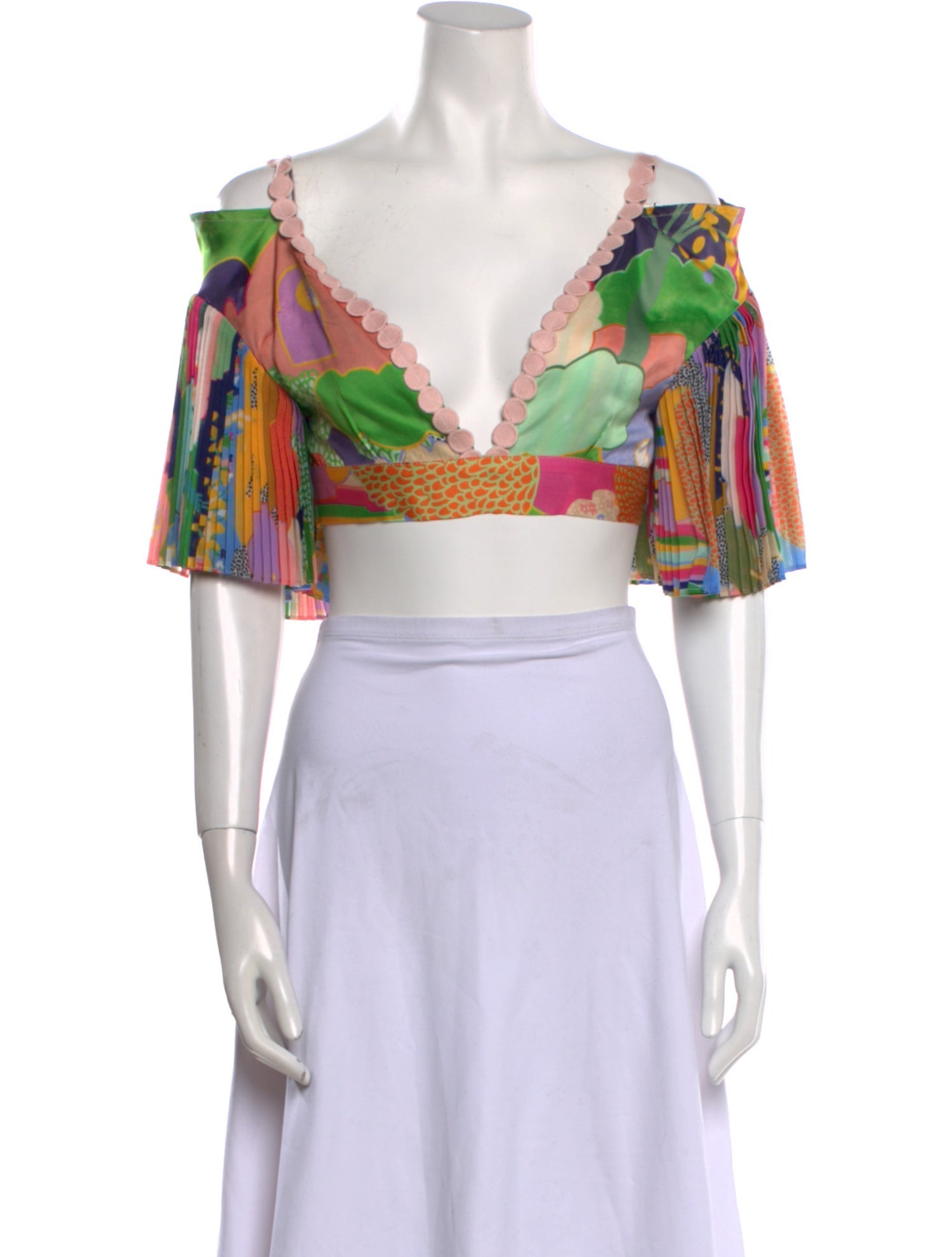 Celia B Printed V-Neck Crop Top