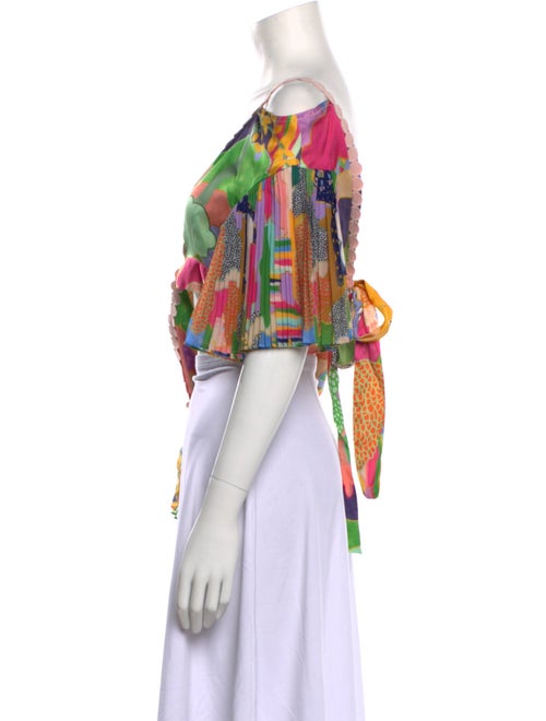 Celia B Printed V-Neck Crop Top