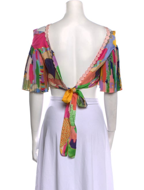 Celia B Printed V-Neck Crop Top