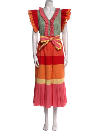 Celia B Colorblock Pattern Long Dress