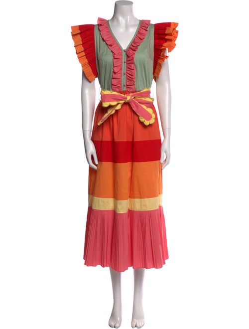 Celia B Colorblock Pattern Long Dress