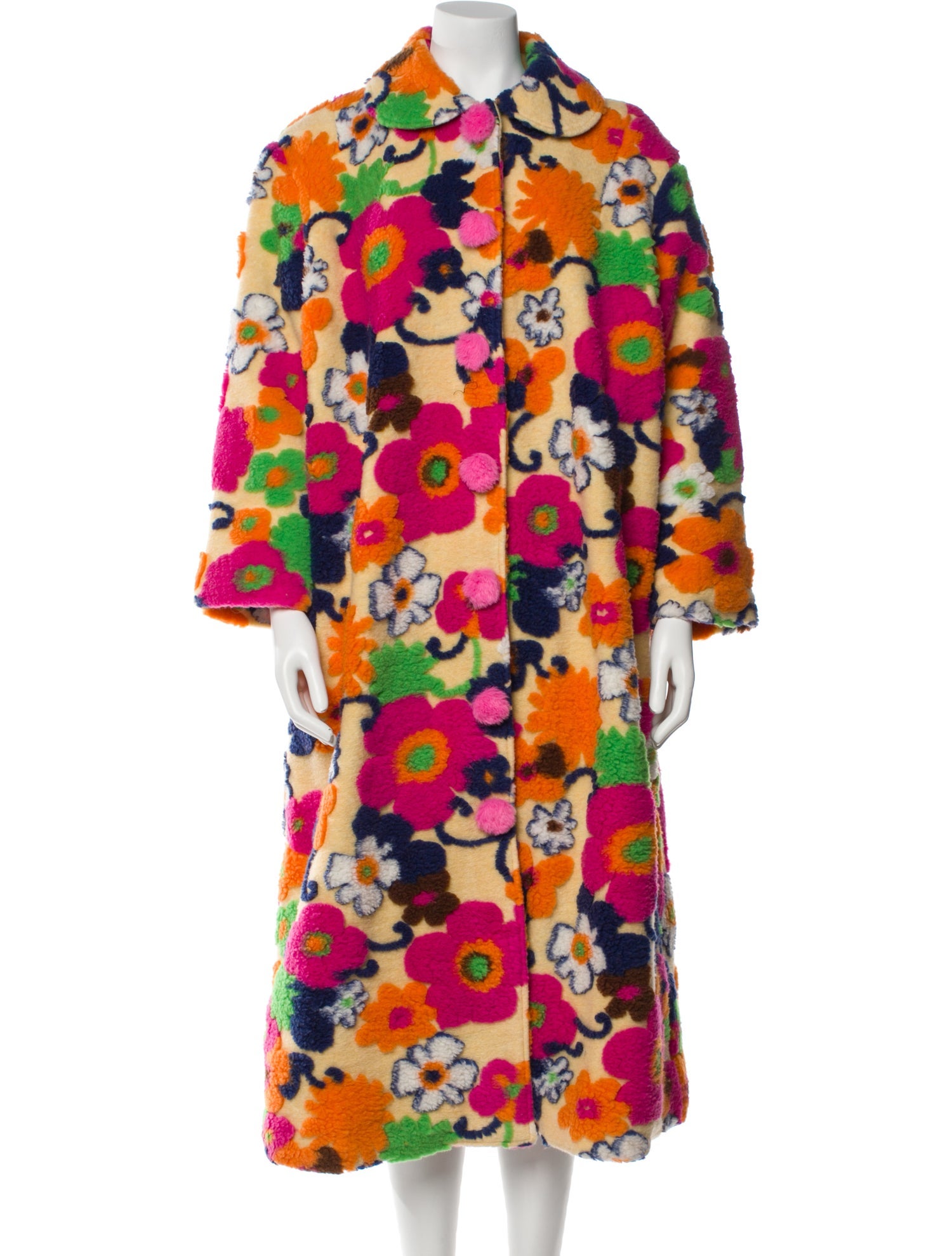 Celia B Floral Print Faux Fur Coat w/ Tags