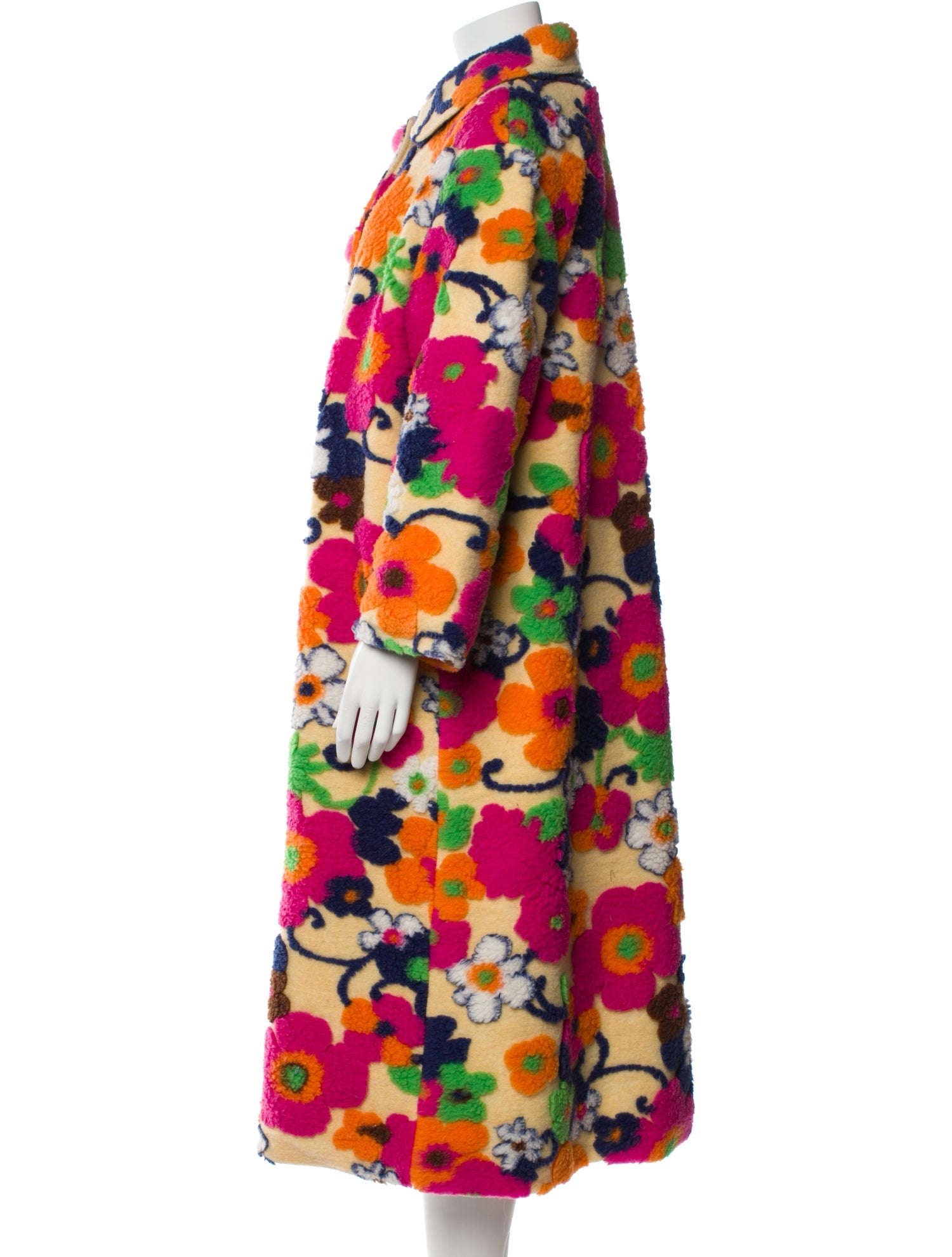 Celia B Floral Print Faux Fur Coat w/ Tags